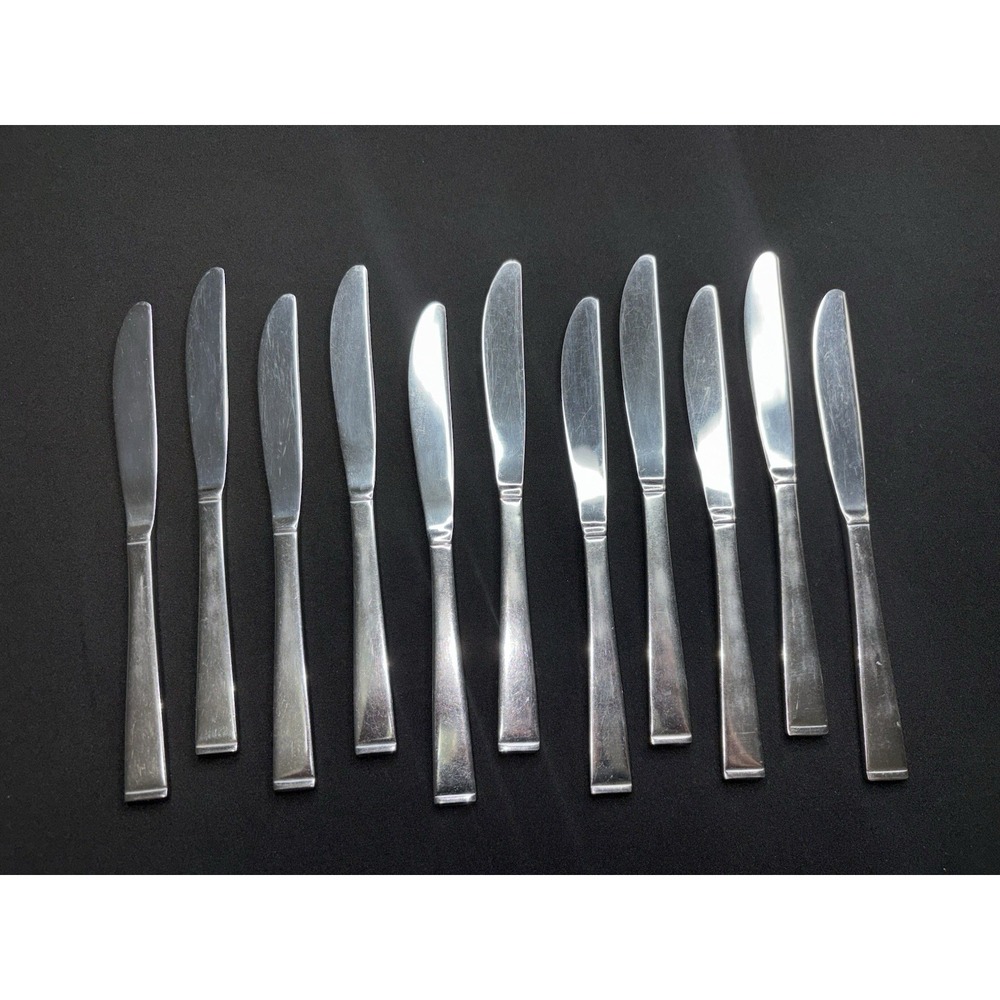 Wallace Georgetown Stainless Silverware Korea - Dinner Knife Lot Of 11 Knives